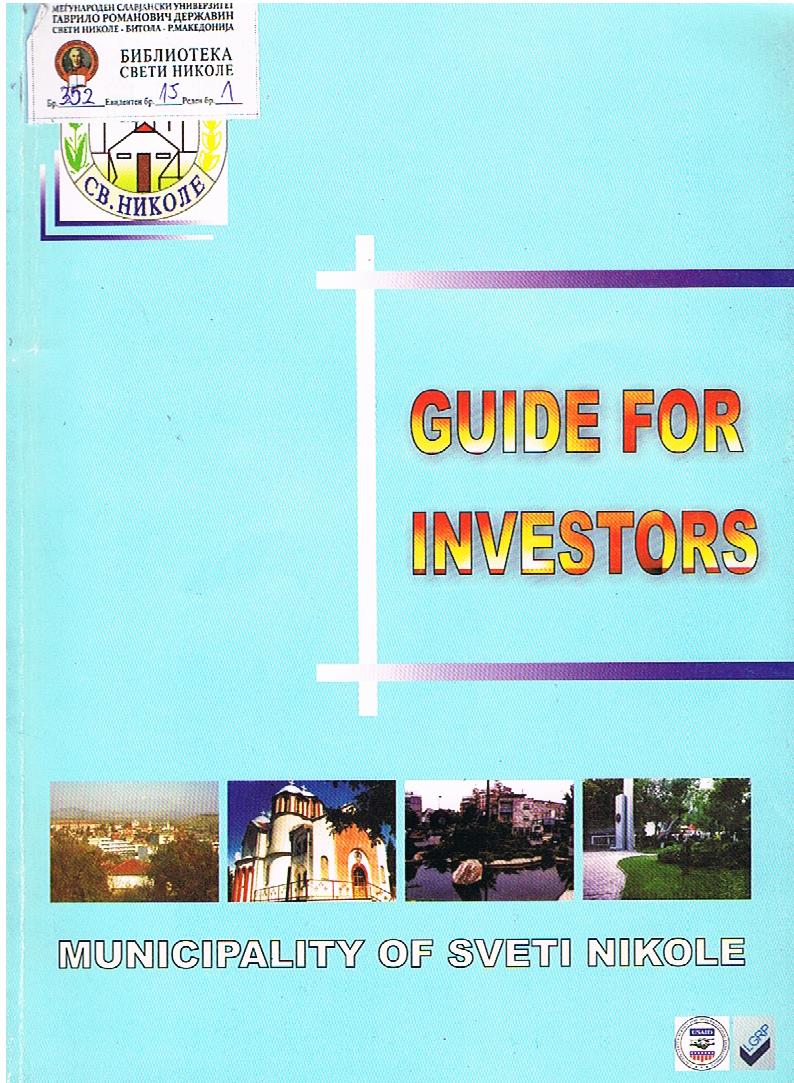 Guide for investors - Municipality of Sveti Nikole