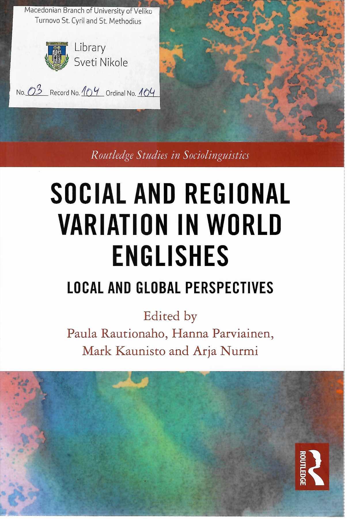 Social and Regional Variation in World Englishes